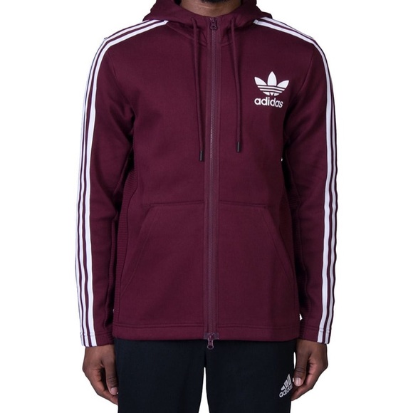 adidas burgundy zip hoodie